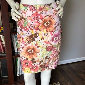 J Crew Floral Pencil Skirt